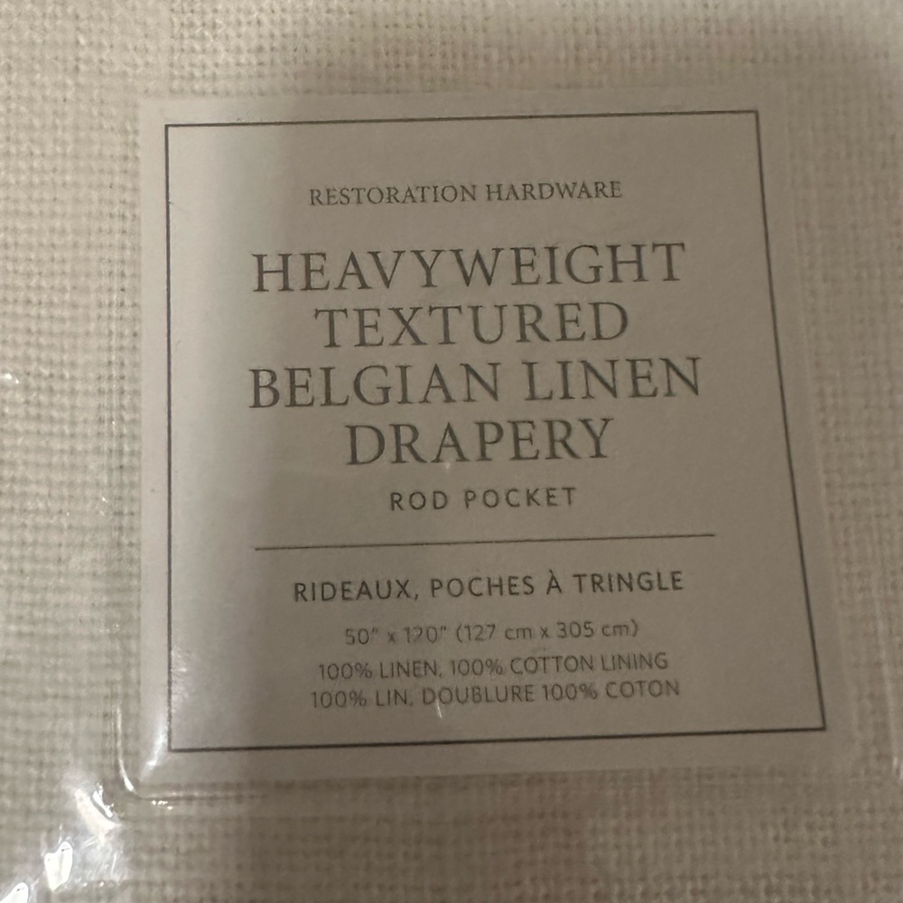 Restoration Hardware Heavyweight Textured Belgian Linen Drapery